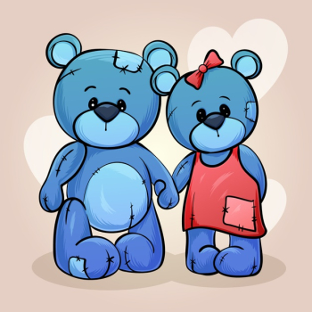 Hand-drawn valentines day animal couple Free Vector