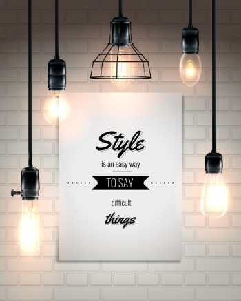Lamps and quote loft style poster Free Vector