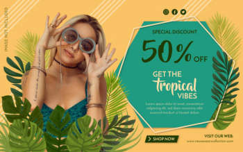 Promotion fashion banner Free Vector