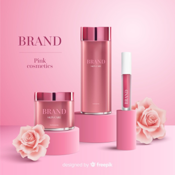 Pink cosmetic ad Free Vector