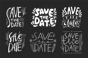 Save the date lettering theme Free Vector