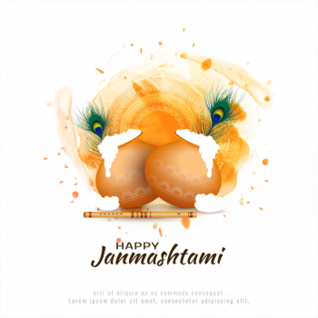Happy janmashtami festival background Free Vector