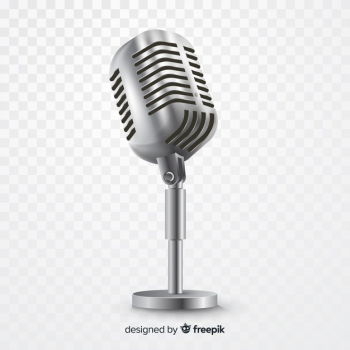 Realistic metallic microphone for singing Free Vector