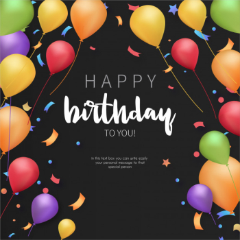Colorful happy birthday greeting card template Free Vector