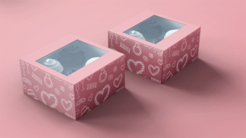 Cupcake packaging and branding mockup Free Psd