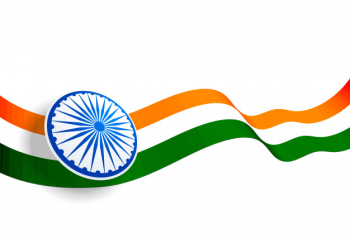 Waving indian flag design with blue chakra Free Vector