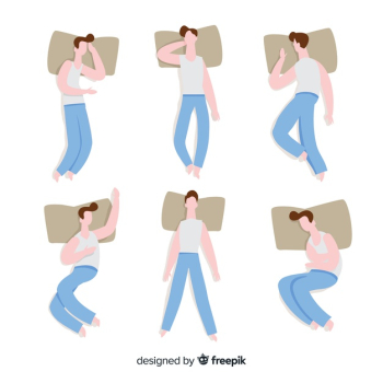Top view flat person sleep position pack Free Vector