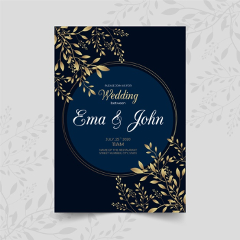 Luxury theme for wedding invitation template Free Vector