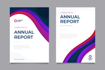 Annual report template Free Vector