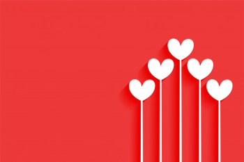 Minimal happy valentines day hearts background design Free Vector