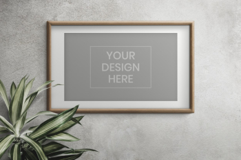 Empty frame on a wall Free Psd