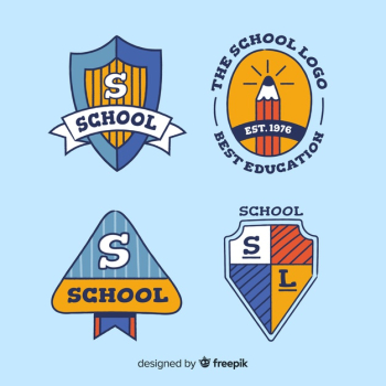 Hand drawn school logo collection Free Vector