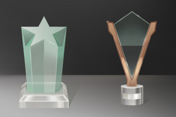 Vector realistic glass trophy awards Free Vector