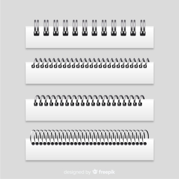 Realistic spiral for notebooks collection Free Vector