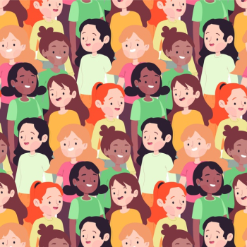 Women's day pattern with women faces Free Vector