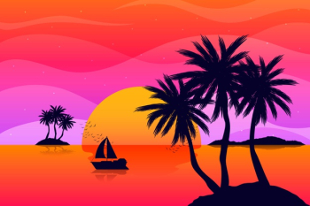 Colorful palm silhouettes background Free Vector