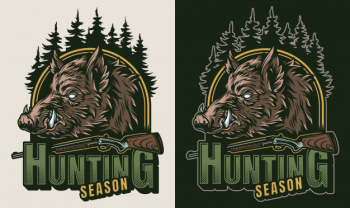 Vintage hunting colorful logo Free Vector