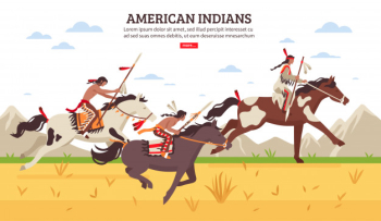 American indians cartoon illustration Free Vector