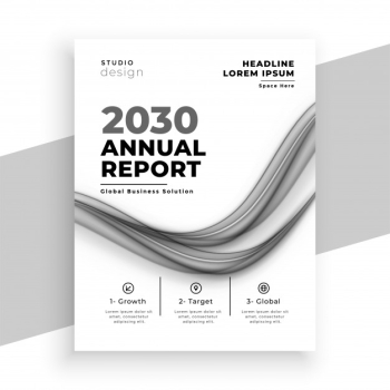 Abstract white annual report business brochure template Free Vector