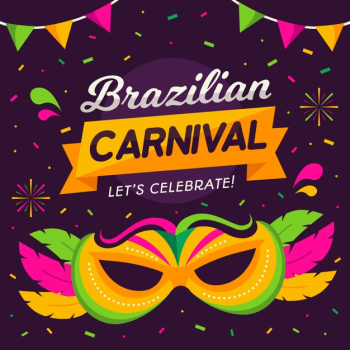 Flat brazilian carnival background Free Vector