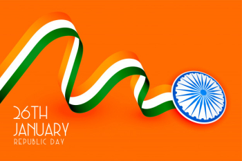 Tricolor indian flag design for republic day Free Vector