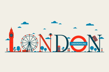 London city lettering Free Vector