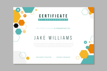 Abstract certificate template design Free Vector