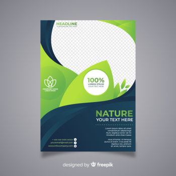 Modern nature flyer template with flat design Free Vector