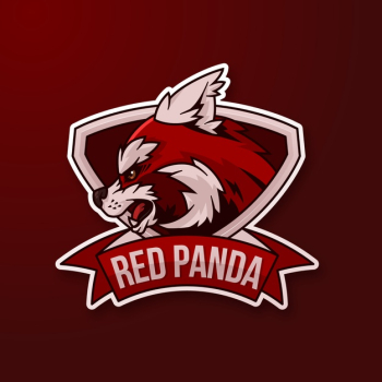 Mascot logo with red panda Free Vector