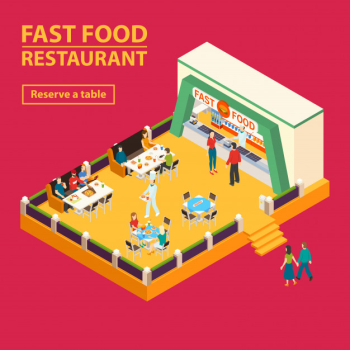 Fast food restaurant background Free Vector