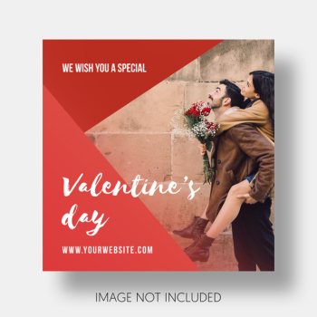 Social template happy valentine's day Free Psd