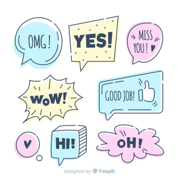 Hand drawn speech bubbles collection Free Vector