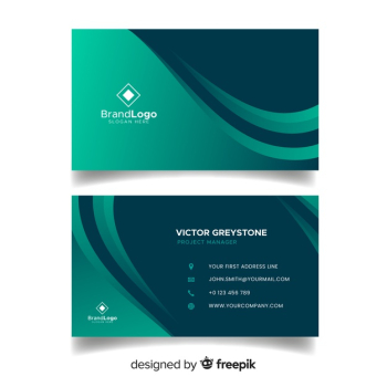 Abstract business card template with gradient shapes Free Vector
