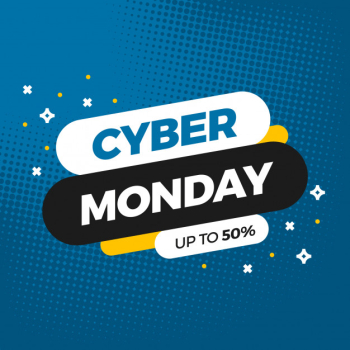 Cyber monday sale banner template design Free Vector
