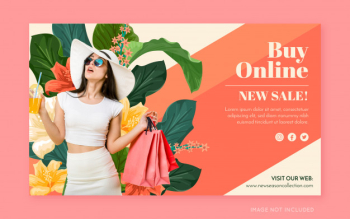 Promotion fashion banner Free Vector