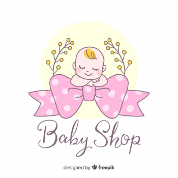 Lovely hand drawn baby logo template Free Vector