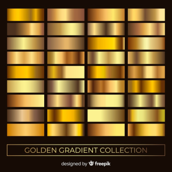 Metallic texture gold gradient set Free Vector