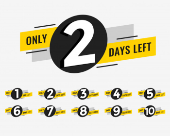 Promotional banner with number of days left sign Free Vector