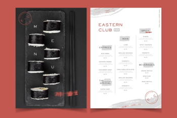Restaurant eastern club food menu vintage style Free Vector