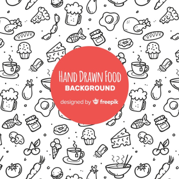 Hand drawn food background Free Vector