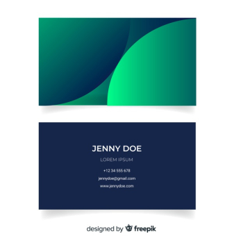 Duotone business card with gradient models template Free Vector