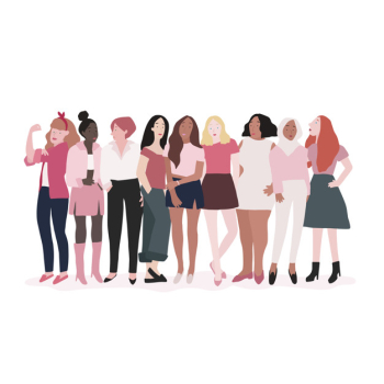 Group of strong women vector Free Vector