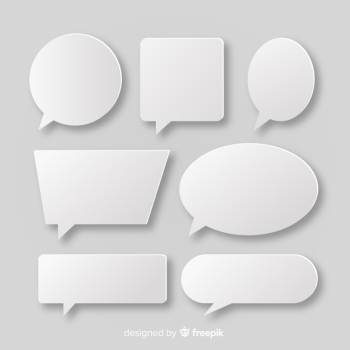 White speech bubble collection in paper style Free Vector