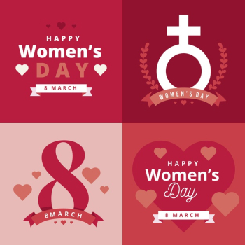 Women's day label collection Free Vector