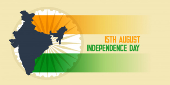 Indian flag and map independence day Free Vector