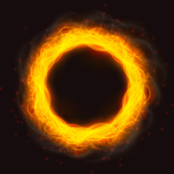 Powerful fire flames of a ring Free Vector