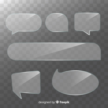 Realistic transparent speech bubble collection Free Vector