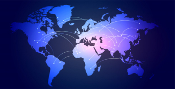 Global network connection world map digital background Free Vector