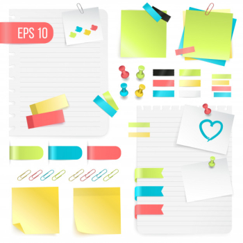 Colorful paper notes set Free Vector