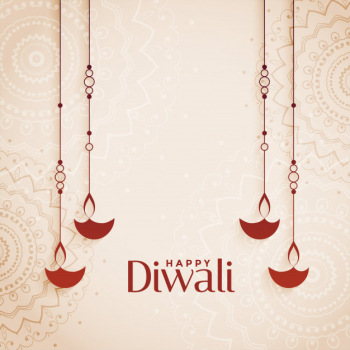 Happy diwali elegant diya background with text space Free Vector